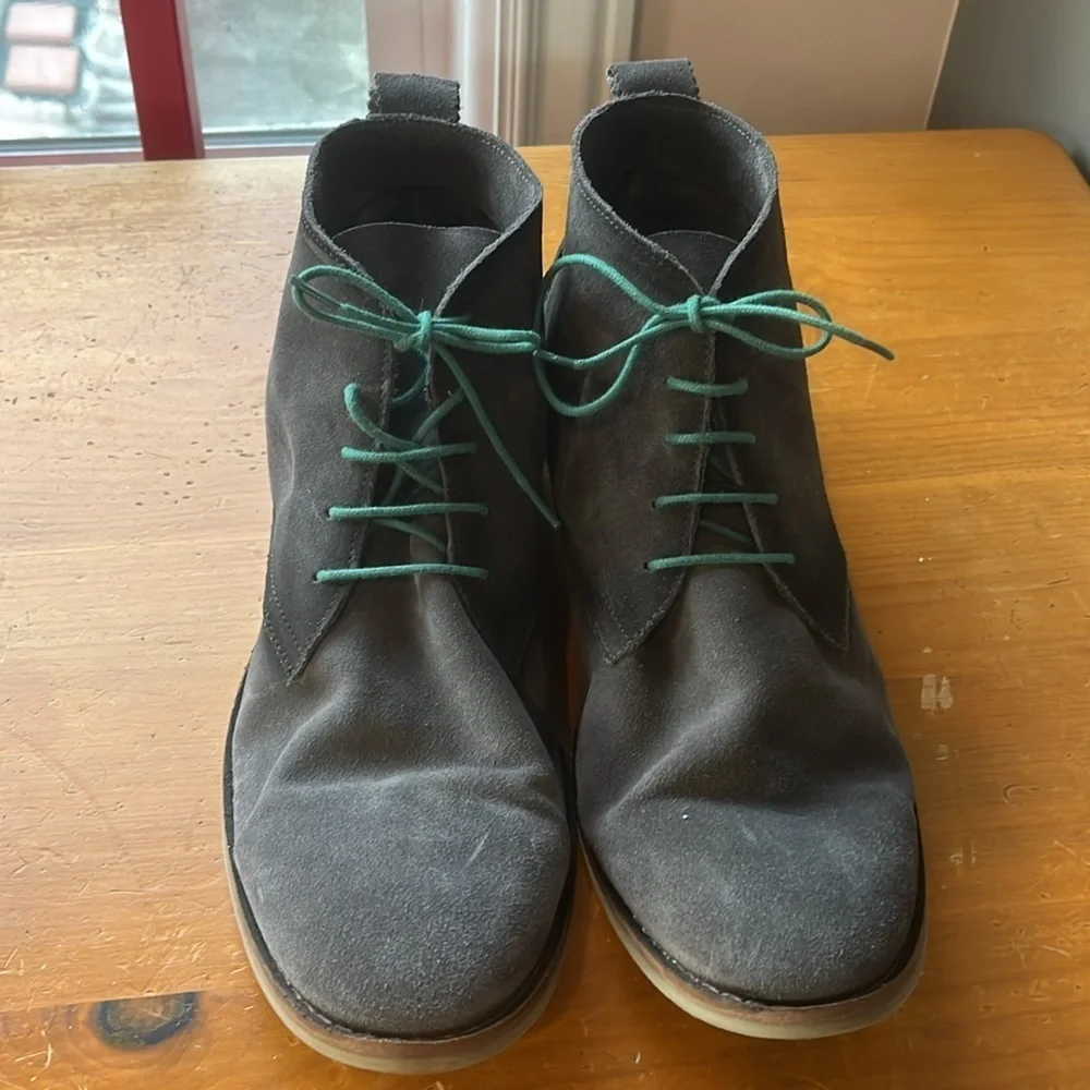 🇪🇸🥑Rogue suede chukka boots lace up charcoal gray green size 12